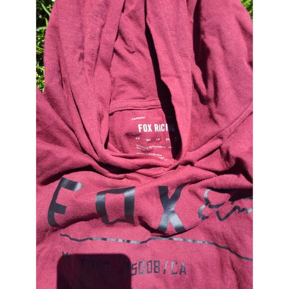 Fox Racing Burgundy Graphic Hoodie Sweatshirt XXL - Picture 2 of 6